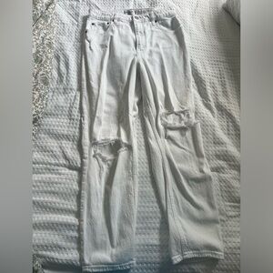 A&F White Curve Love Mom Jeans